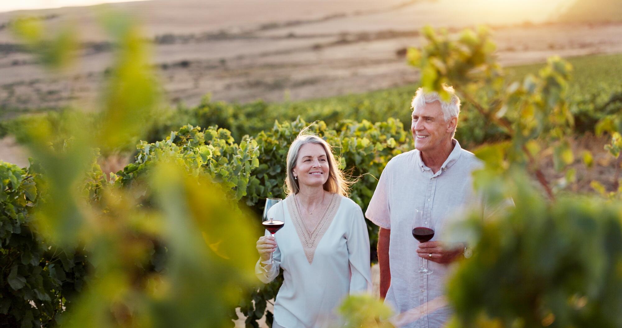 couple in vineyard
